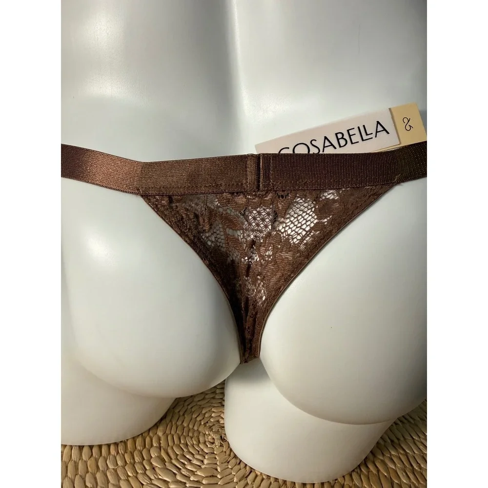 Cosabella Never Say Never Men's Luxury Lace Thong Brown Size‎ M